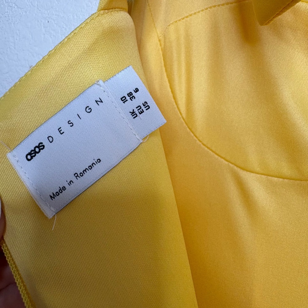 ASOS Yellow Midi Dress with Tie Straps - Picture 12 of 13